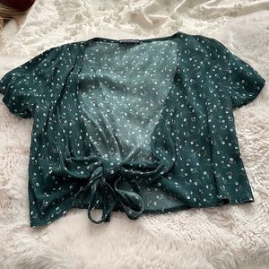 brandy melville green rae top